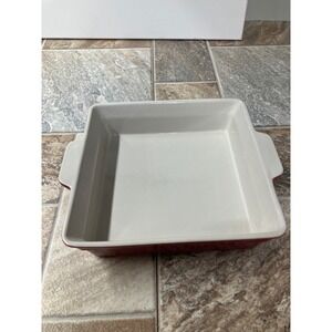 Fabulous Home Red Square Stoneware Baking Dish 9 inch Ceramic Casserole Pan